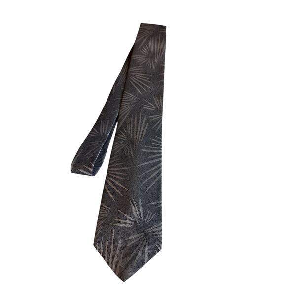 Vintage Paco Rabanne Paris Neck Tie Textured Gray Starburst Print - Picture 4 of 5